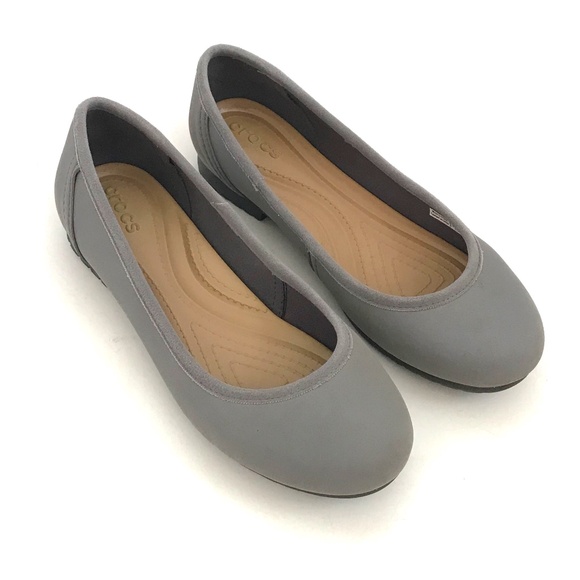 CROCS Marin Ballet Flats Comfort Shoes Gray Colorite Slip On Women’s Size 8 - Picture 1 of 15